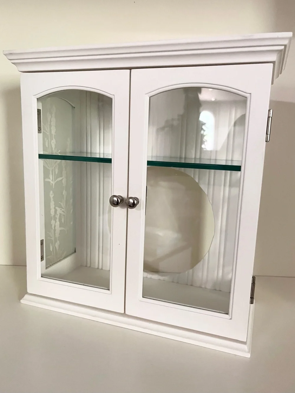 Glass wood cabinet